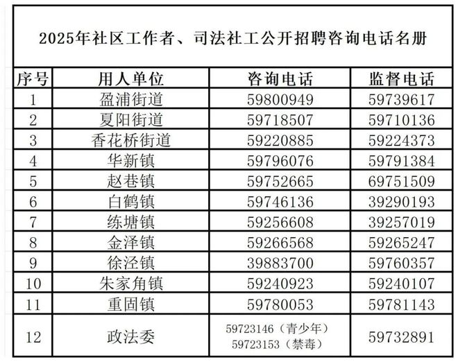 区工作者、司法社工公开招聘公告瓦力游戏试玩青浦区2025年社